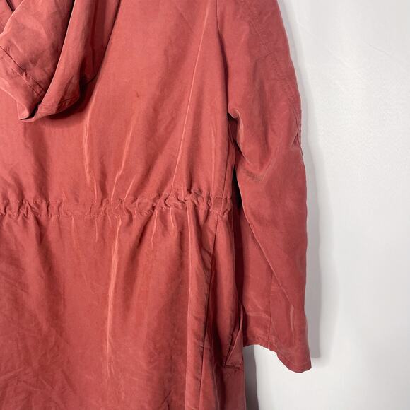 H&M Divided Womens 6 Brick Orange Lightweight Utility Jacket Drape 3/4 Sleeve - Picture 7 of 10